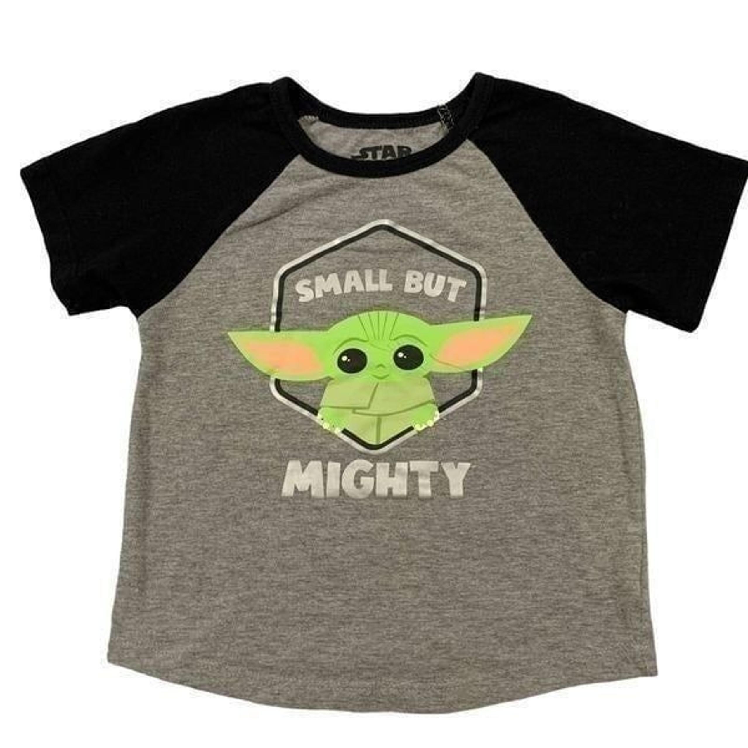 Star Wars Toddler Boy's size 4T Gray Black Baby yoda  T-shirt top