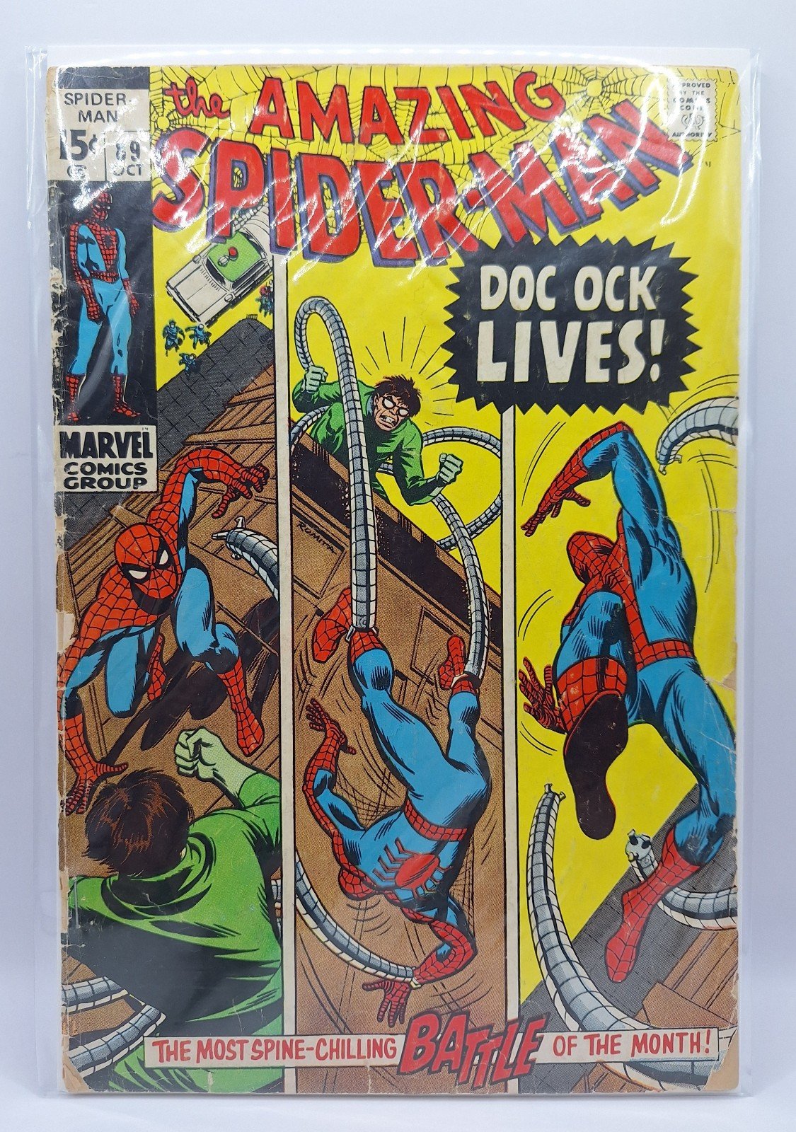 The Amazing SPIDER-MAN #89 Doc Ock Lives! Vintage Comic 1970 - Fair Condition