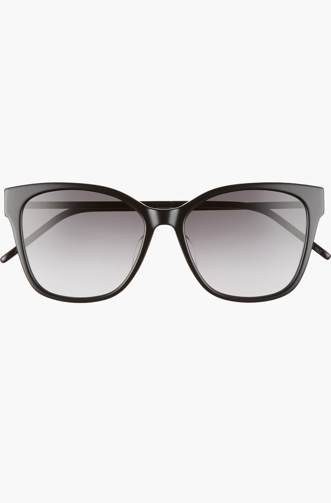 Saint Laurent 56mm Rectangular Sunglasses, Shine Black/Smoke Gradient, BN,490