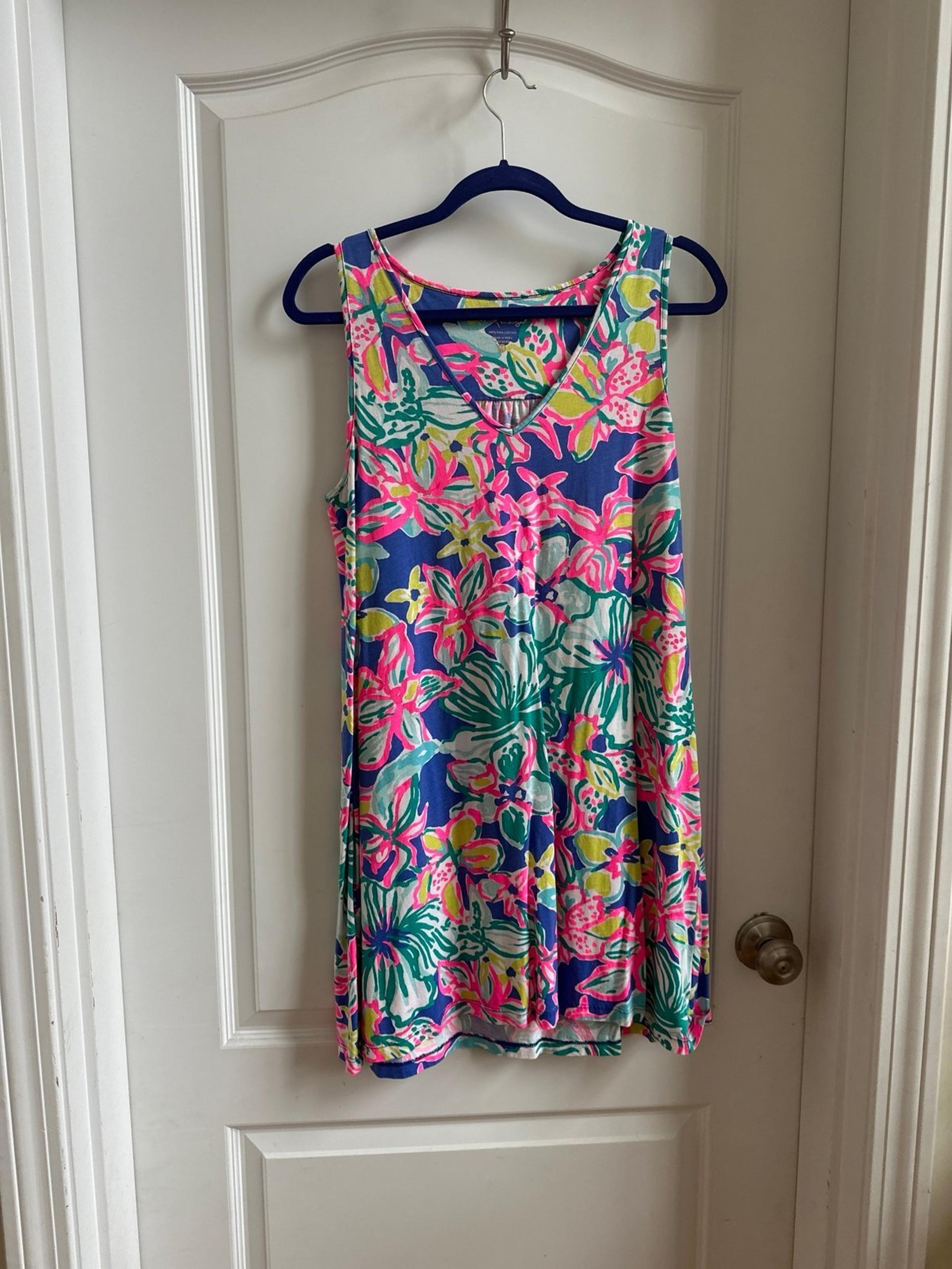 Women’s Lilly Pulitzer Blythe Bold Floral Jersey Knit Sleeveless Swing Dress