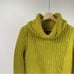 Banana Republic Italian Yarn Mixed Stitch Lime Bright Green Cowl Ribbed Sweater