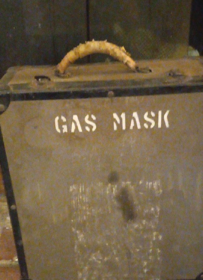 Army gas mask empty box carrier