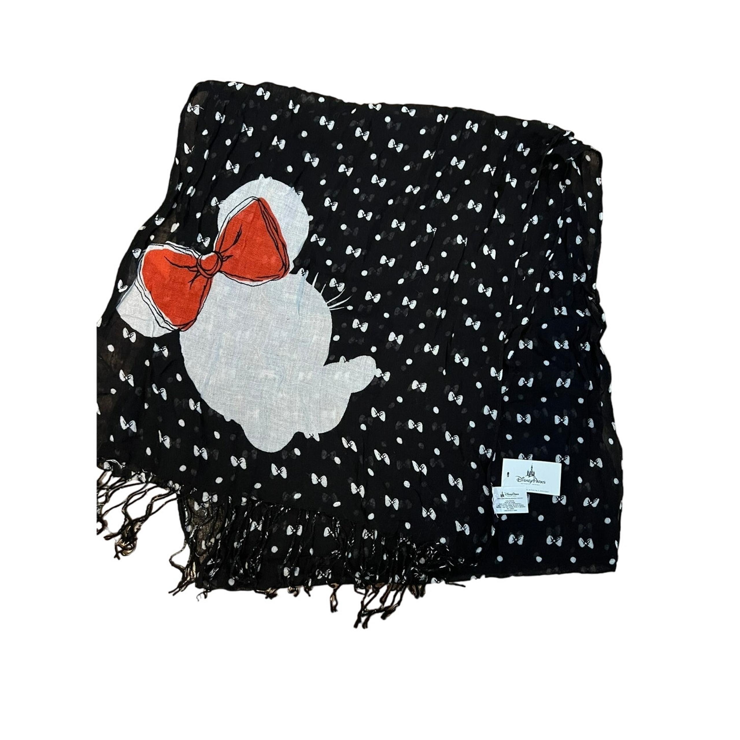 Minnie Mouse Scarf with Bows - Black NWT