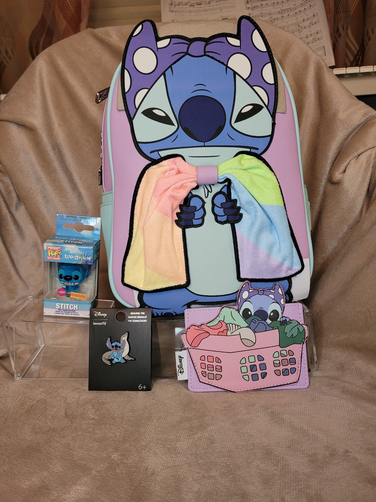 Loungefly Superhero Stitch with Rainbow Cape Mini Backpack set B