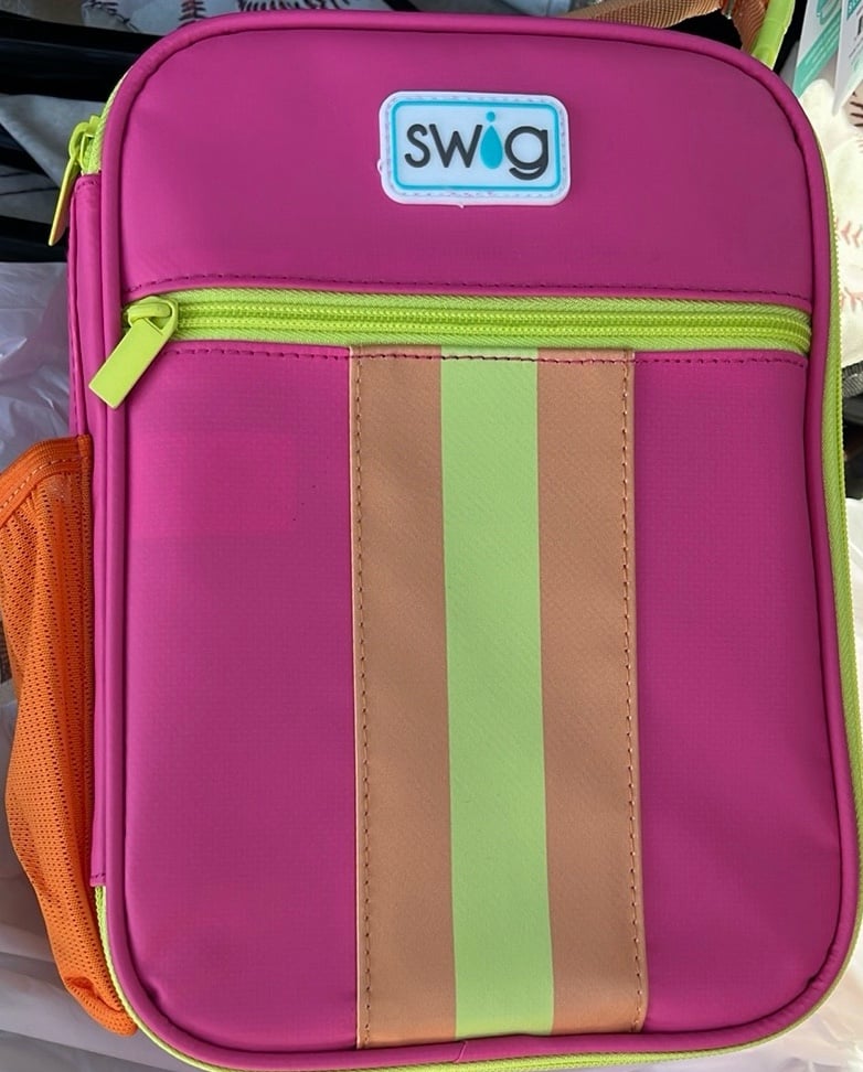 Pink and Orange swig lunch box
