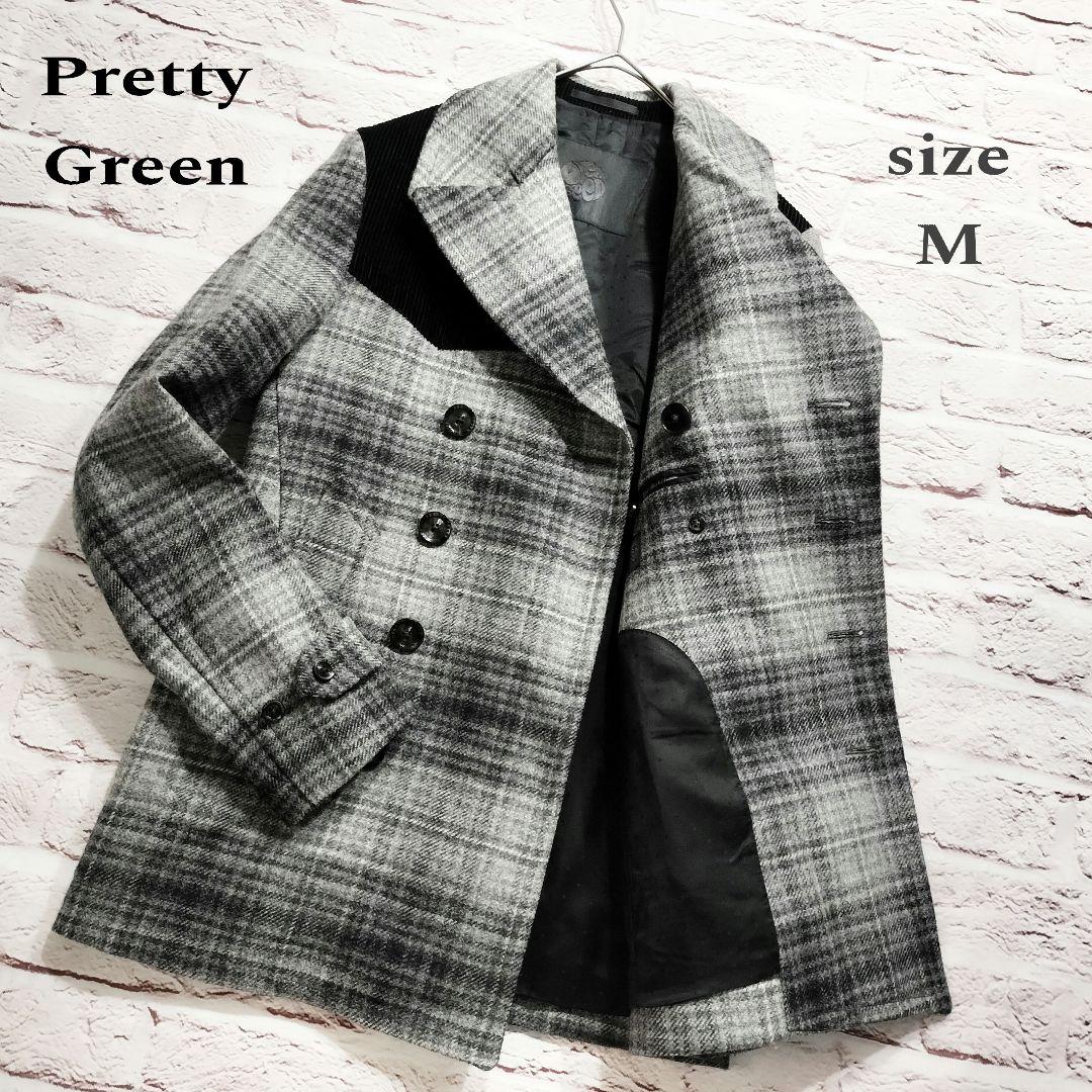 【Excellent Condition】Pretty Green Mixed Material Melton Wool P-Coat