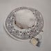 Stylish Angela & William flower designed wide brimmed off-white women's Hat