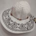 Stylish Angela & William flower designed wide brimmed off-white women's Hat