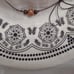Stylish Angela & William flower designed wide brimmed off-white women's Hat