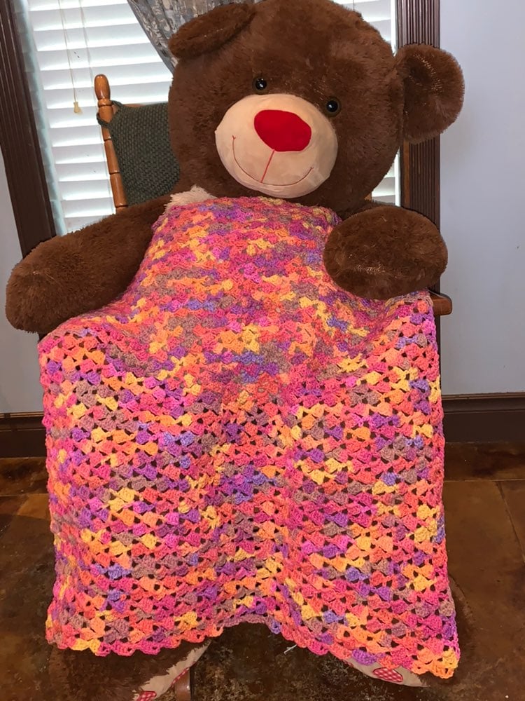 Baby Crochet lazy granny stitch blanket