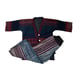 Tribal Thai Lanna Chinese Miao Akha Ethnic Outerwear Costume Jacket Top & Pants