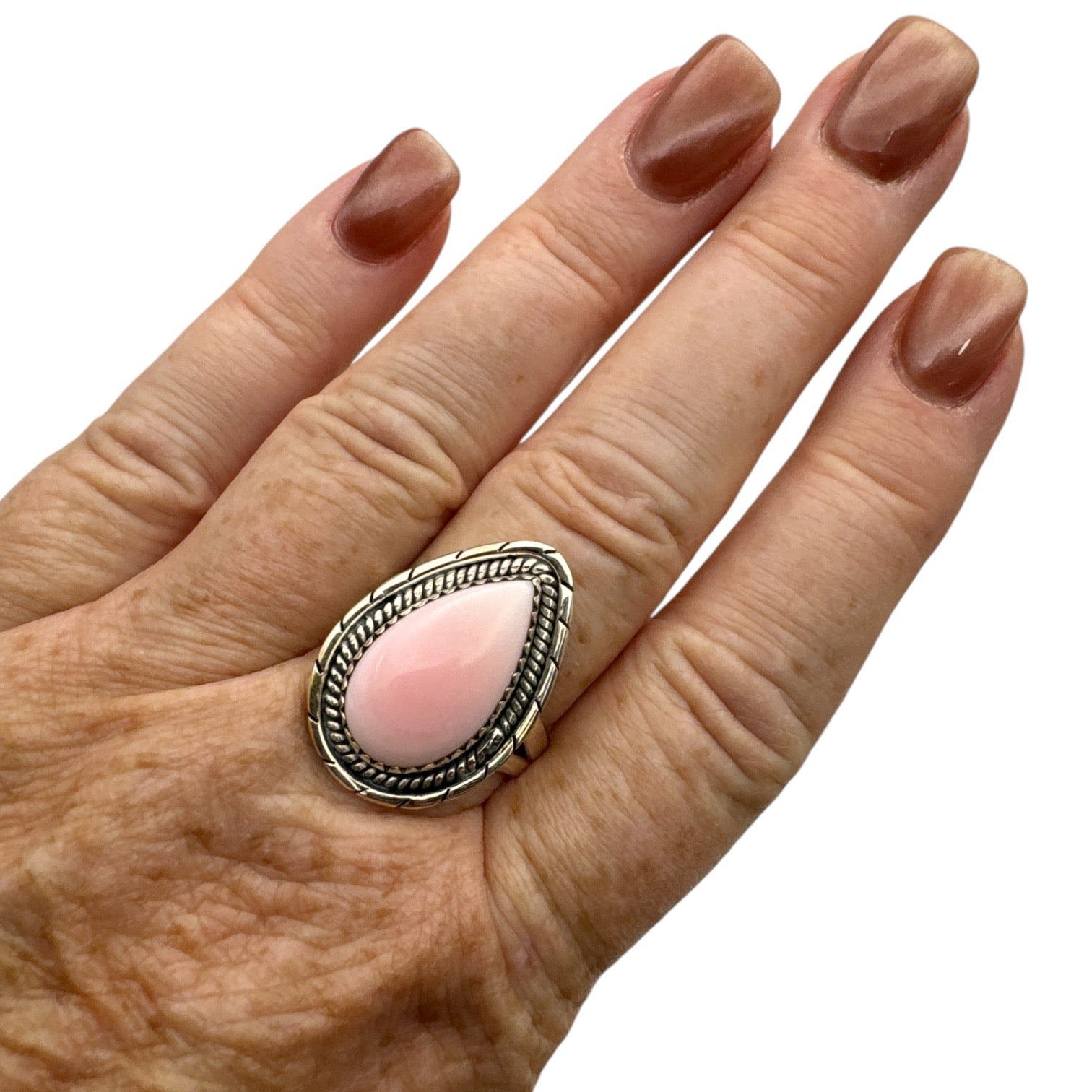 Pink Conch Solid 925 Sterling Silver Ring