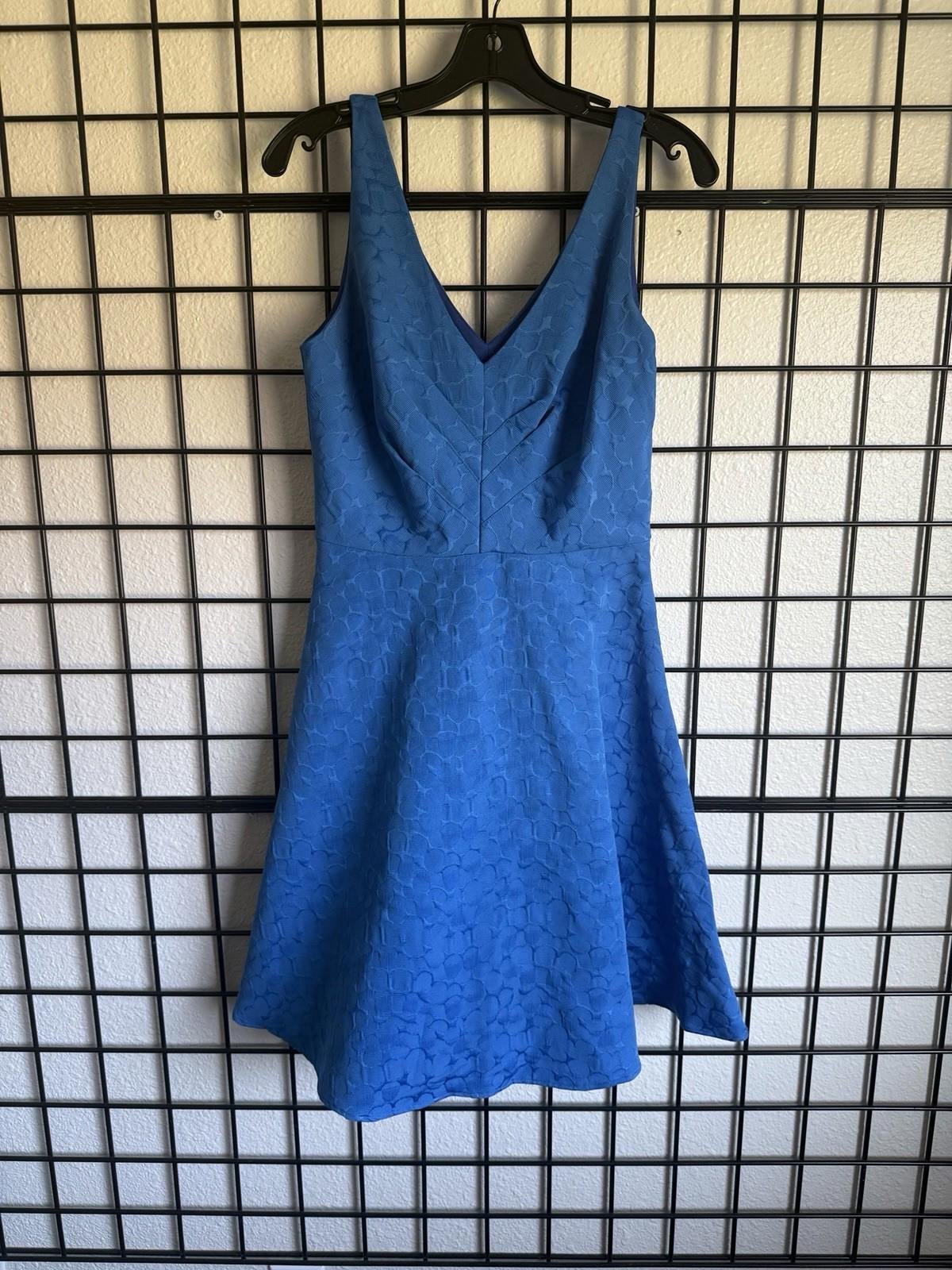 Anthropologie Eva Franco Dress Women Size 6 Blue Fit and Flare A Line