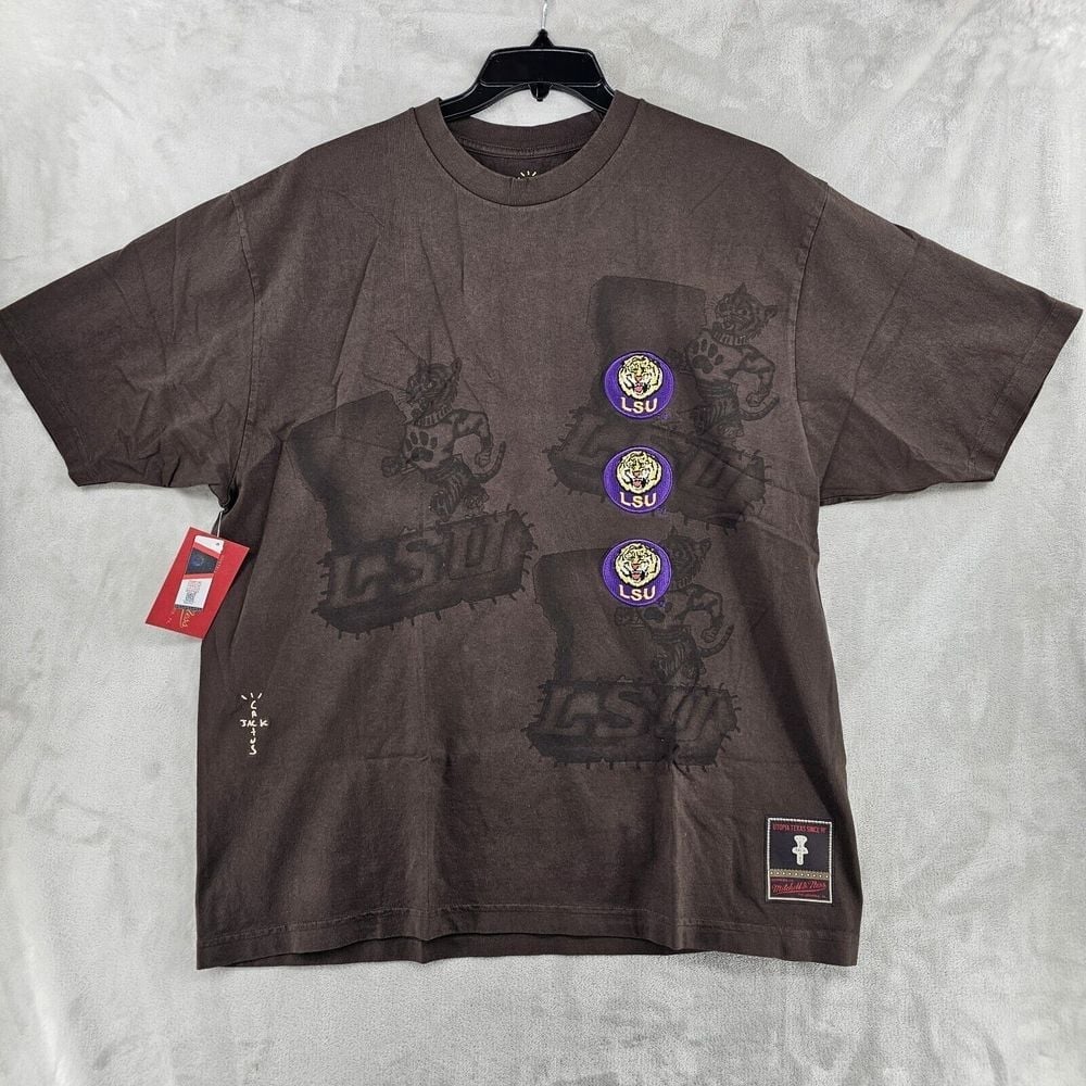 Cactus Jack Travis Scott Mitchell Ness Louisiana State LSU XL Shirt NEW