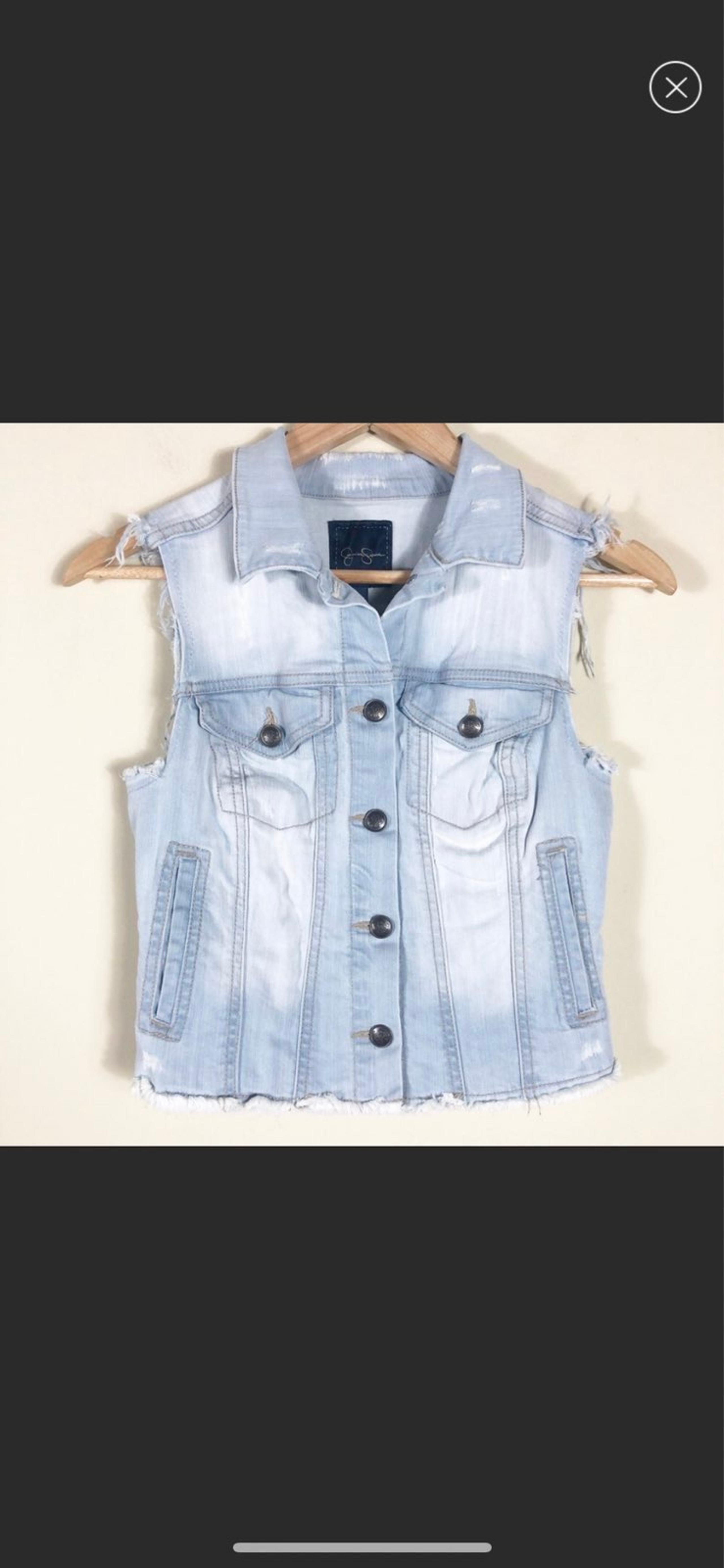 Jessica Simpson Distressed Denim Vest