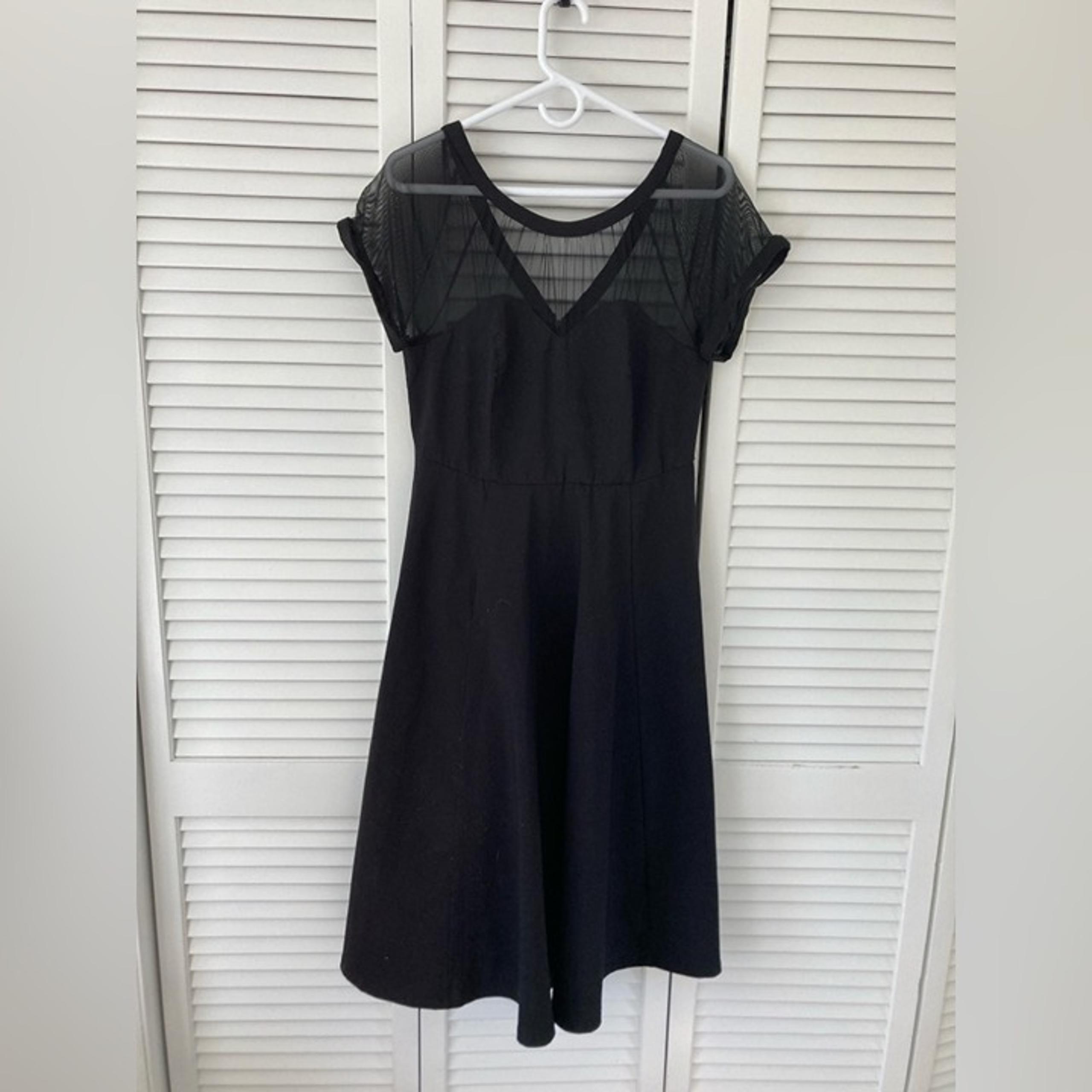 Women's Torrid Black Mesh Swing Flare Dress Sweetheart Bodice Retro  NWT Size 12