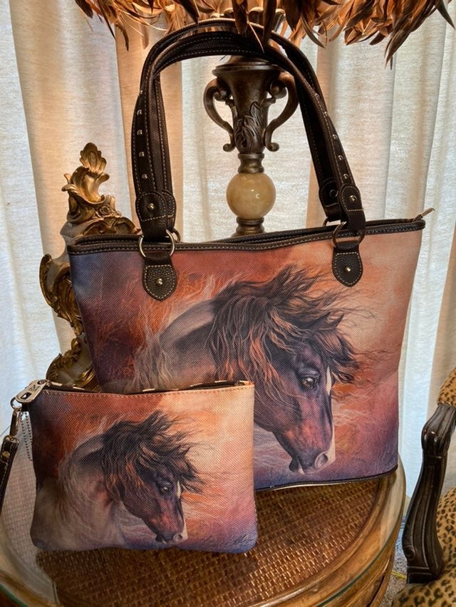 HORSE & WESTERN LADIES WOMENS MONTANA WEST HORSE ART SHOULDERBAG HANDBAG TOTE HORSE & WESTERN LADIES WOMENS MONTANA WEST HORSE ART SHOULDERBAG HANDBAG TOTE