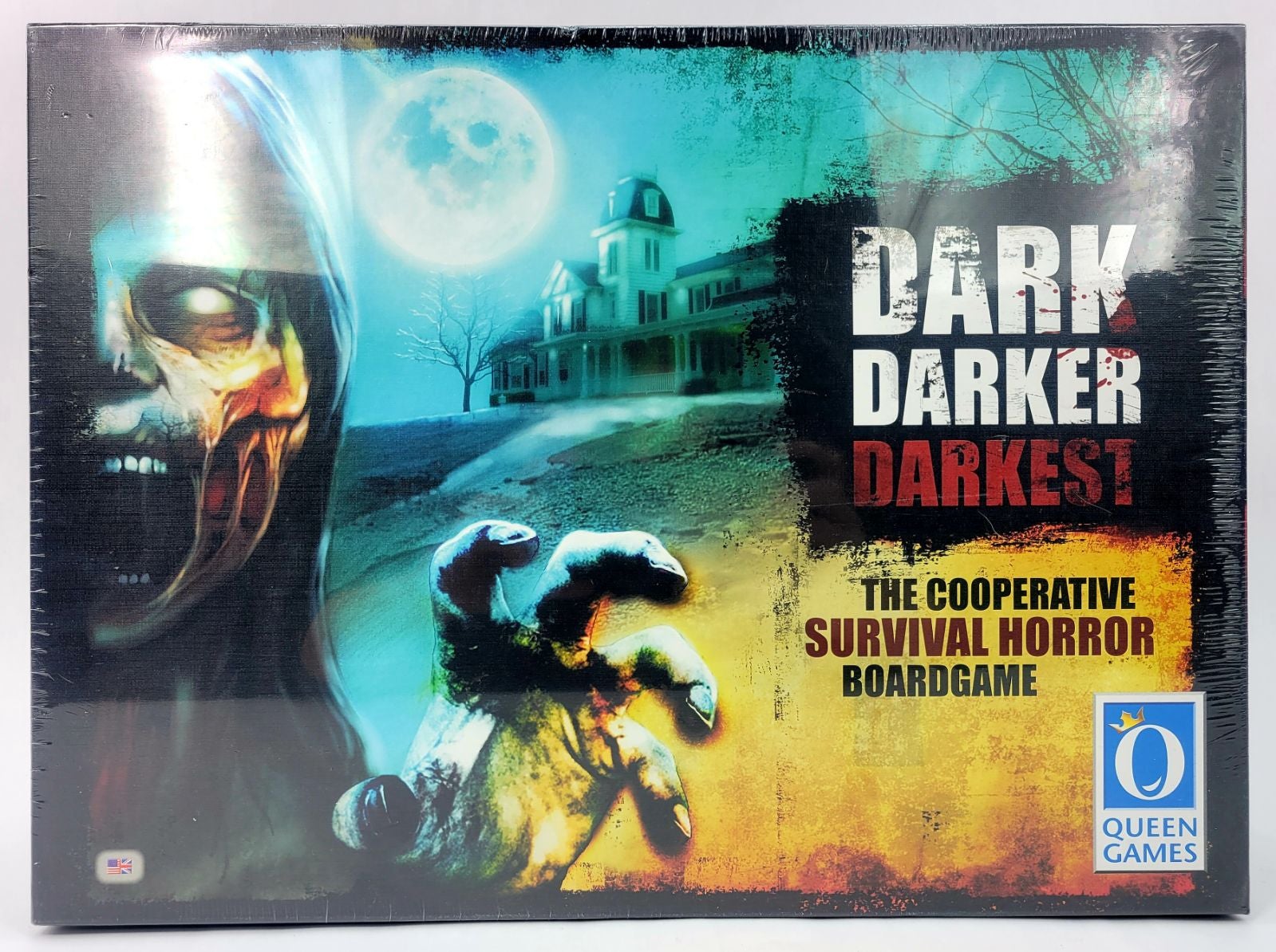 Dark Darker Darkest - Queen Games - Survival Horror Zombie Board Game - New