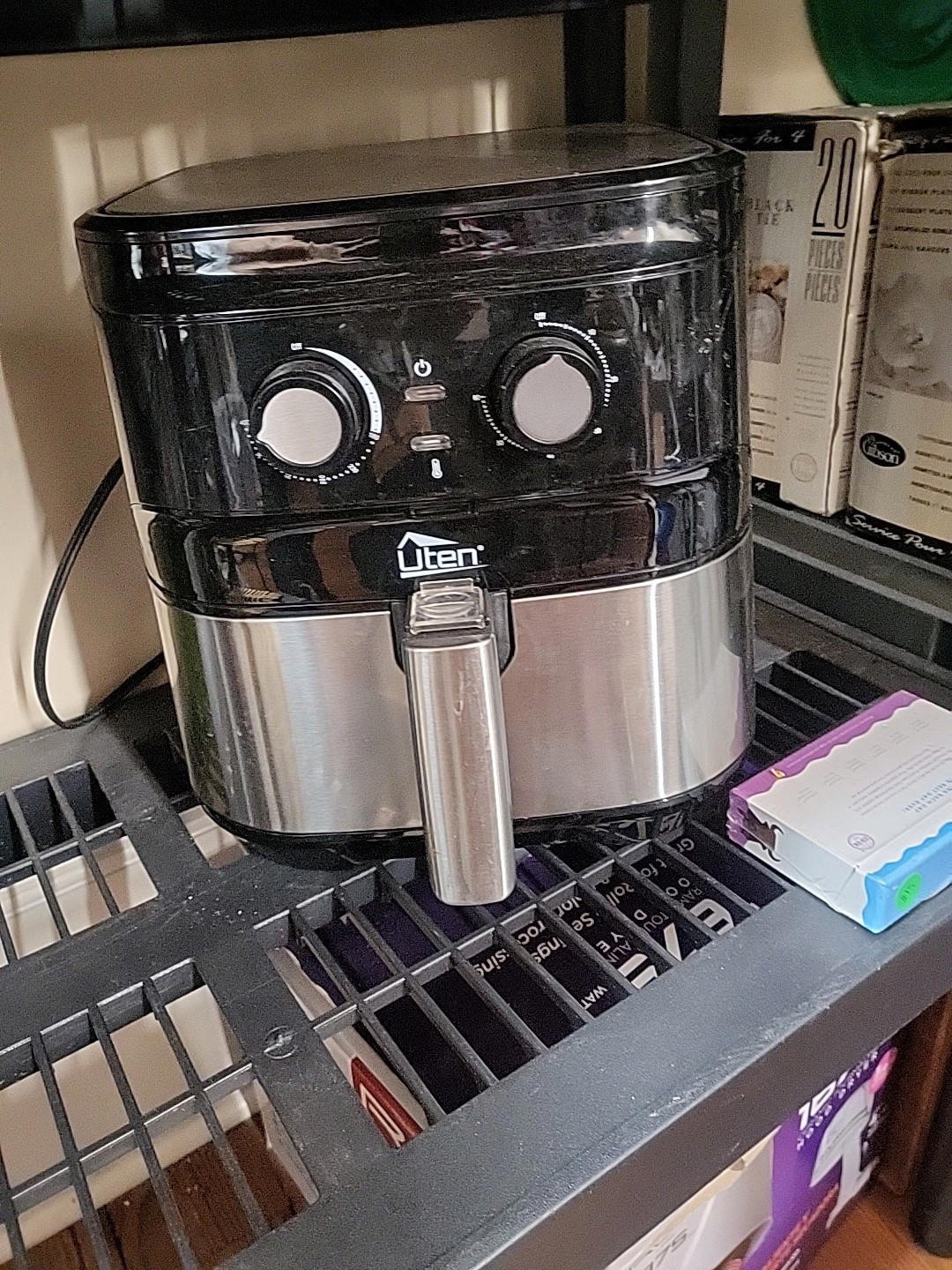 Uten Digital Air Fryer XXL Stainless Steel Oven Black Low Fat Cooker