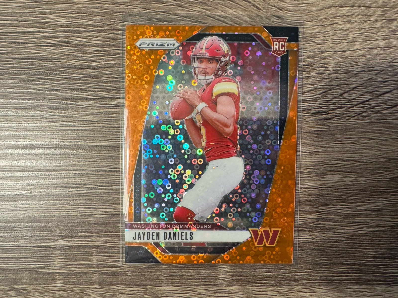 2024 Panini Prizm Jayden Daniels Rookies Orange Disco Prizm #347 Commanders Rc