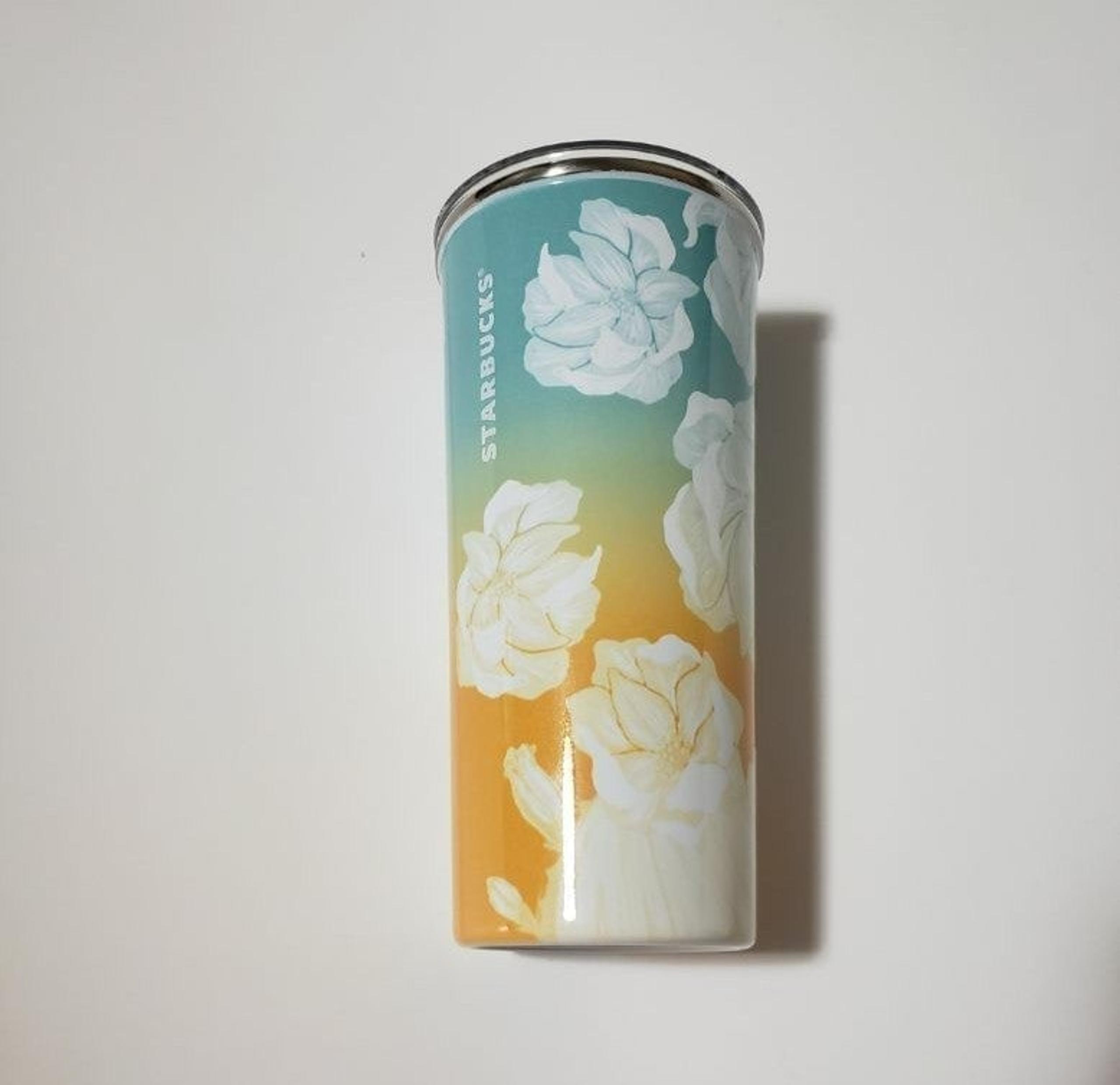 Starbucks Tumbler Ombré Floral Stainless Steel NEW