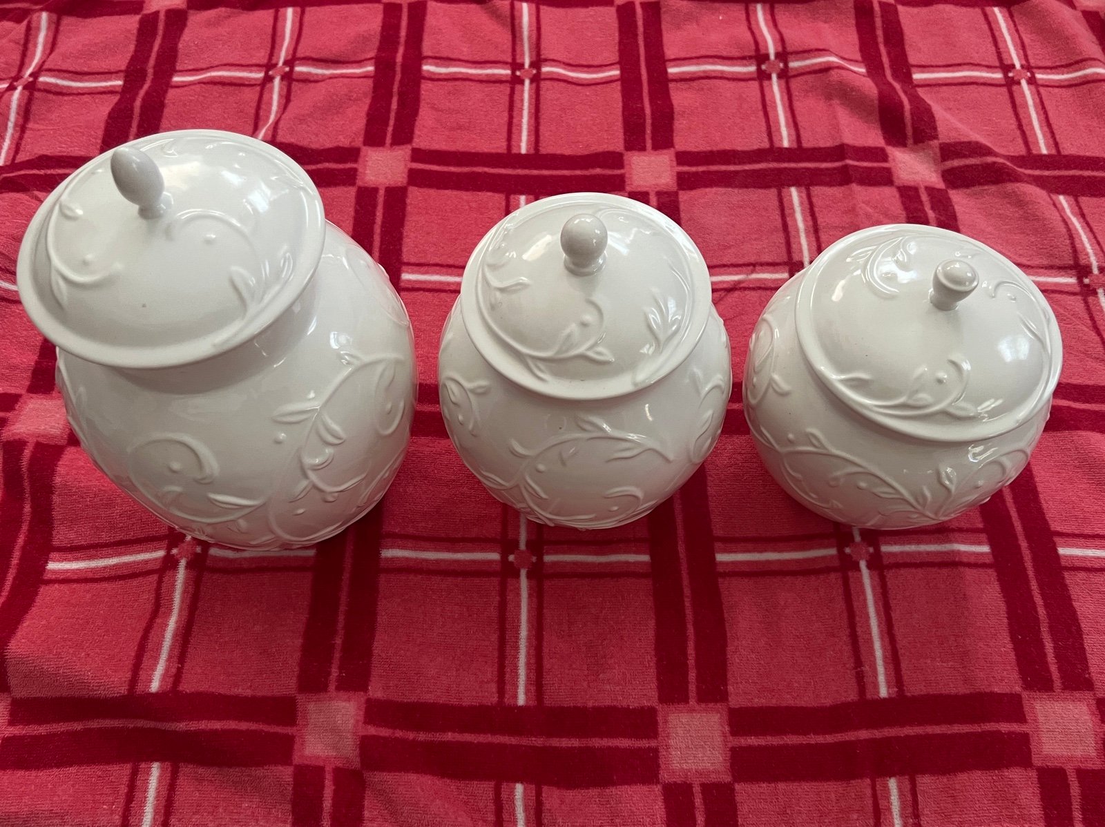 Lenox Opal Innocence Carved 3-Piece Cannister Set