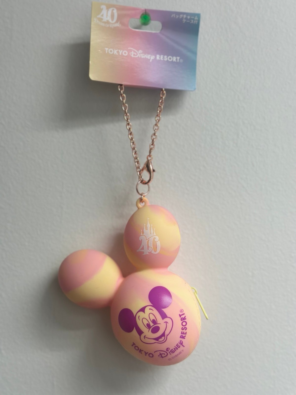 Tokyo Disney Resort TDR 40th Silicon Bag Charm Mickey Marble