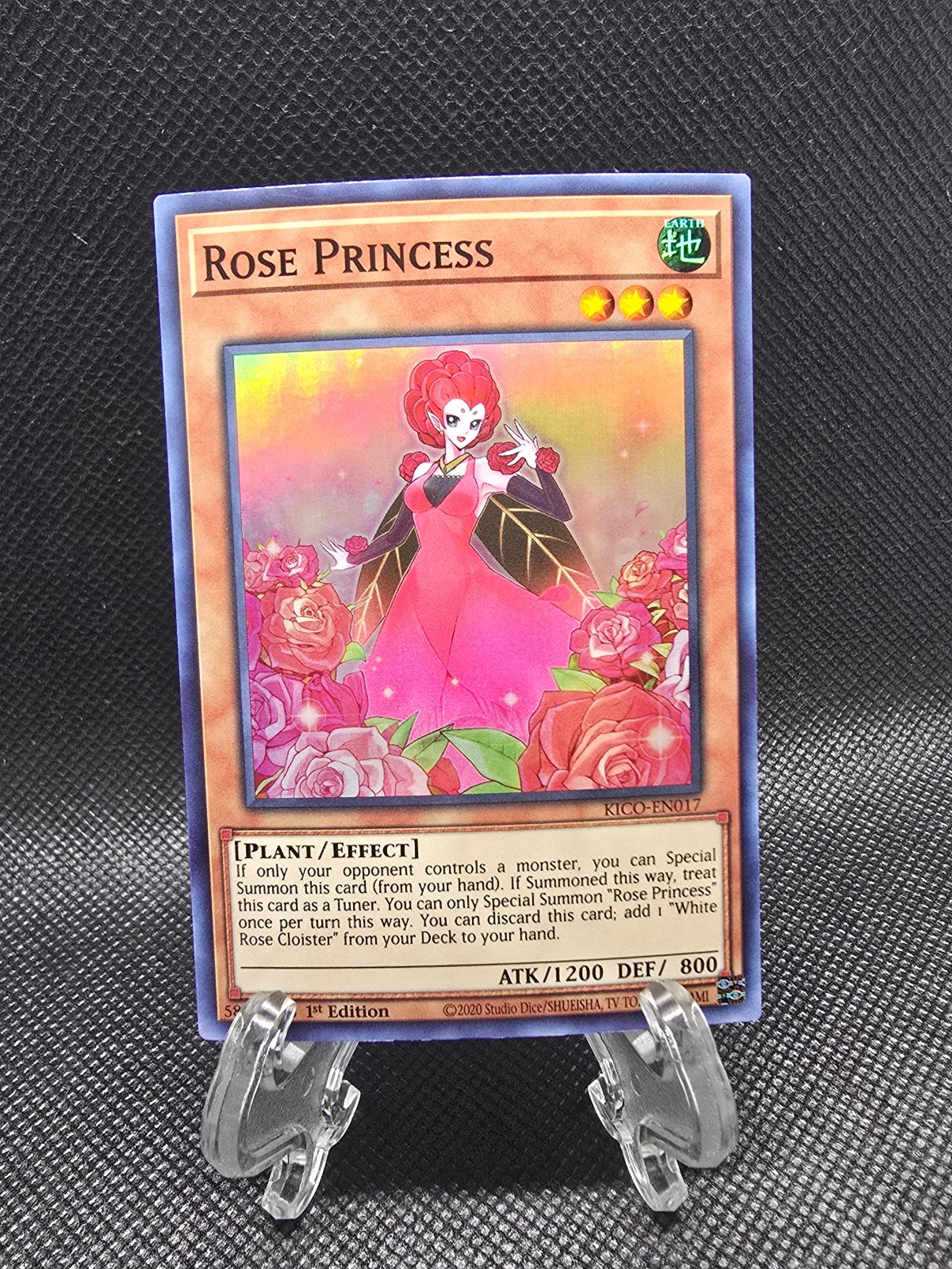 Yugioh trading card single holographic rose princess kings court