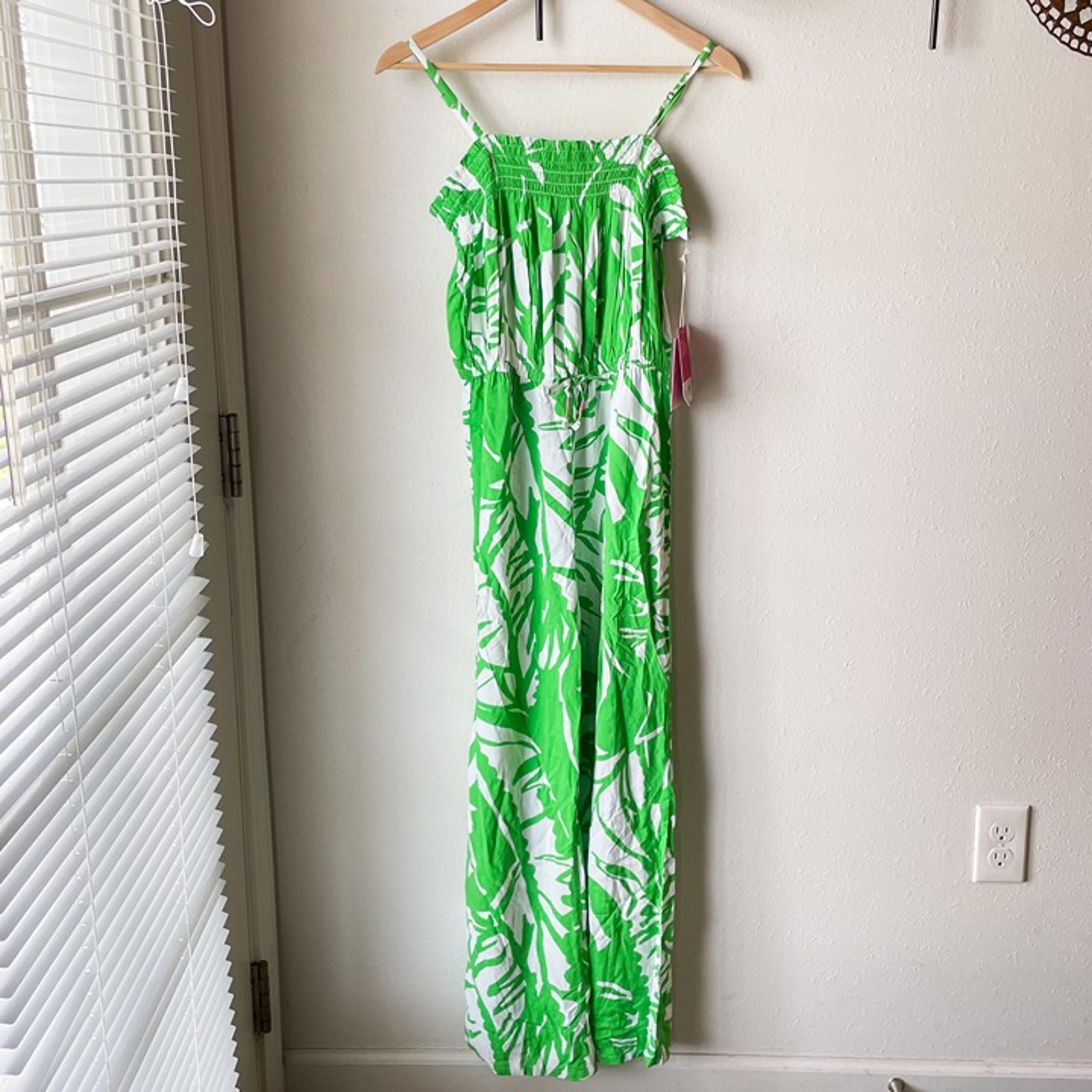 NWT Lilly Pulitzer Kids Green Palm Print Jumpsuit