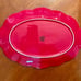 Bordallo Pinheiro Red Portugal Rooster & Chicken Scalloped Edge Platter