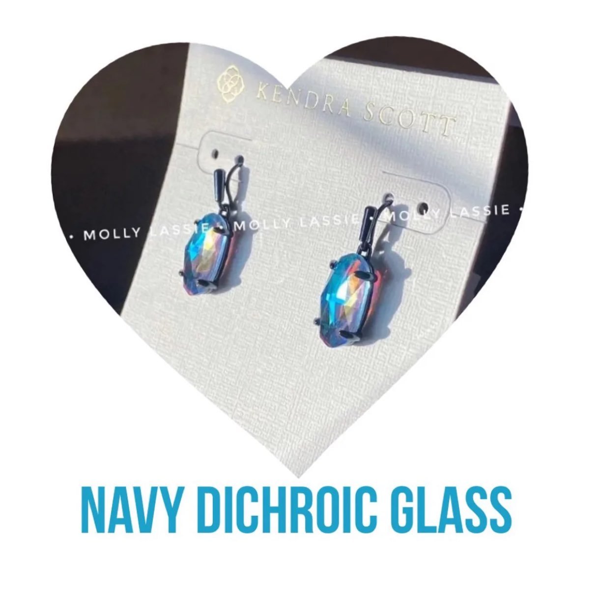 Kendra Scott Lemmi Earring Navy Dichroic — NEW WITH TAG