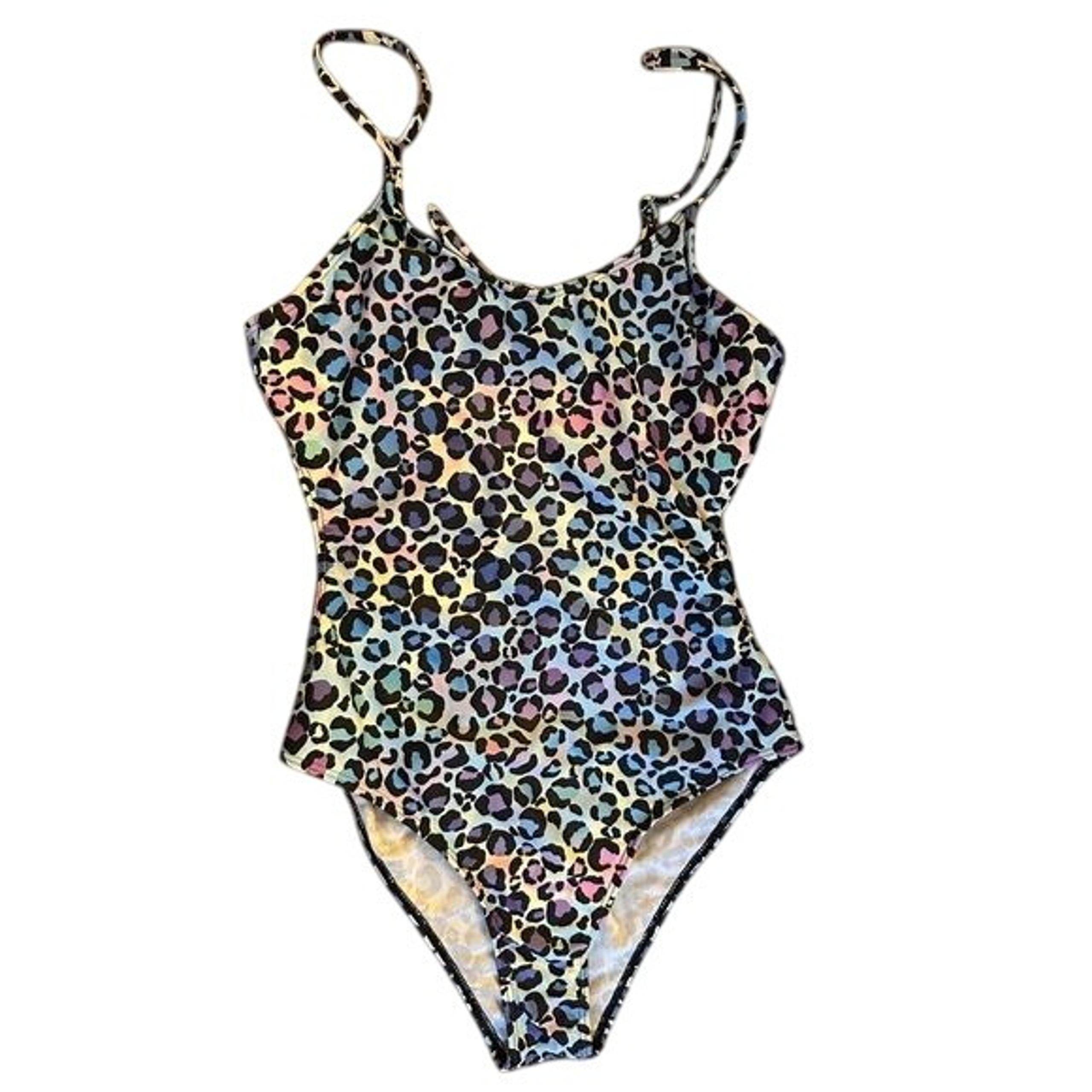 SHEIN all over leopard print backless one-piece swimsuit. Size Medium in women's