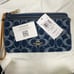 NEW LIMITED Coach Double Zip Wallet In Signature Denim cz321 WITH Cherry Charm