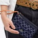 NEW LIMITED Coach Double Zip Wallet In Signature Denim cz321 WITH Cherry Charm