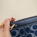NEW LIMITED Coach Double Zip Wallet In Signature Denim cz321 WITH Cherry Charm