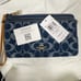 NEW LIMITED Coach Double Zip Wallet In Signature Denim cz321 WITH Cherry Charm