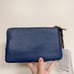 NEW LIMITED Coach Double Zip Wallet In Signature Denim cz321 WITH Cherry Charm