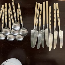 Vintage Japanese Stainless Steel Butter Knives, Spoons and Fork