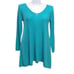 Eileen Fisher Womens Sweater Wool Pullover V Neck Asymmetrical Teal Green Large