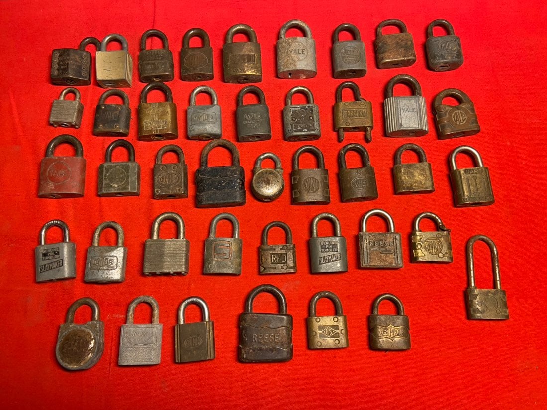 42 antique American locks