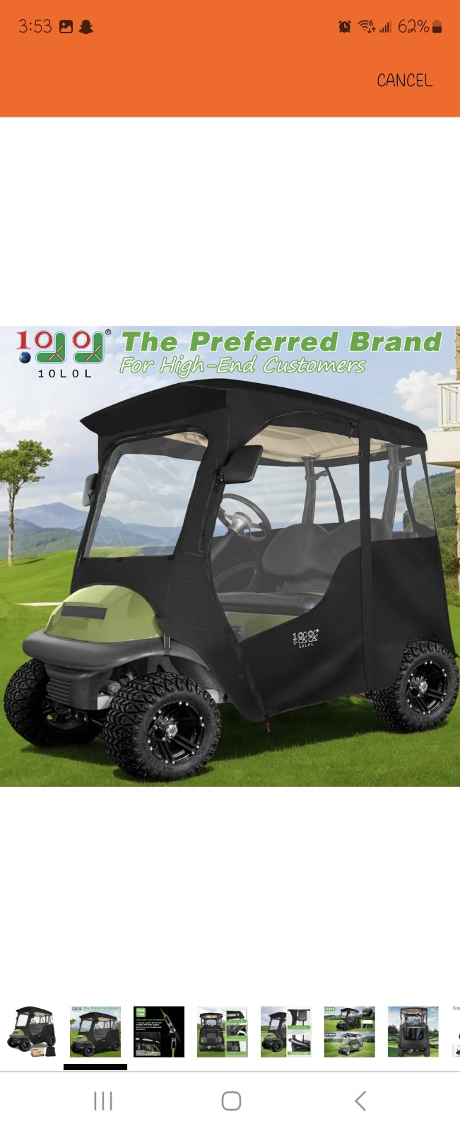 10L0L 2 Passenger Golf Cart Enclosure