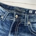 Miss Me Size 30 Denim Bermuda Jean Shorts JP5792M Distressed Cuffed Jewel Bling