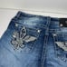 Miss Me Size 30 Denim Bermuda Jean Shorts JP5792M Distressed Cuffed Jewel Bling