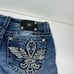 Miss Me Size 30 Denim Bermuda Jean Shorts JP5792M Distressed Cuffed Jewel Bling