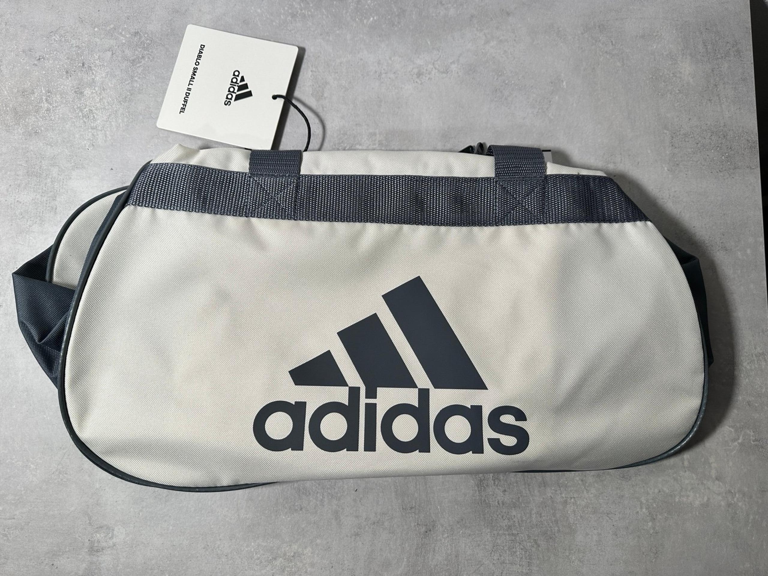 Adidas Small Beige Duffel Gym Bag NEW WITH TAG!