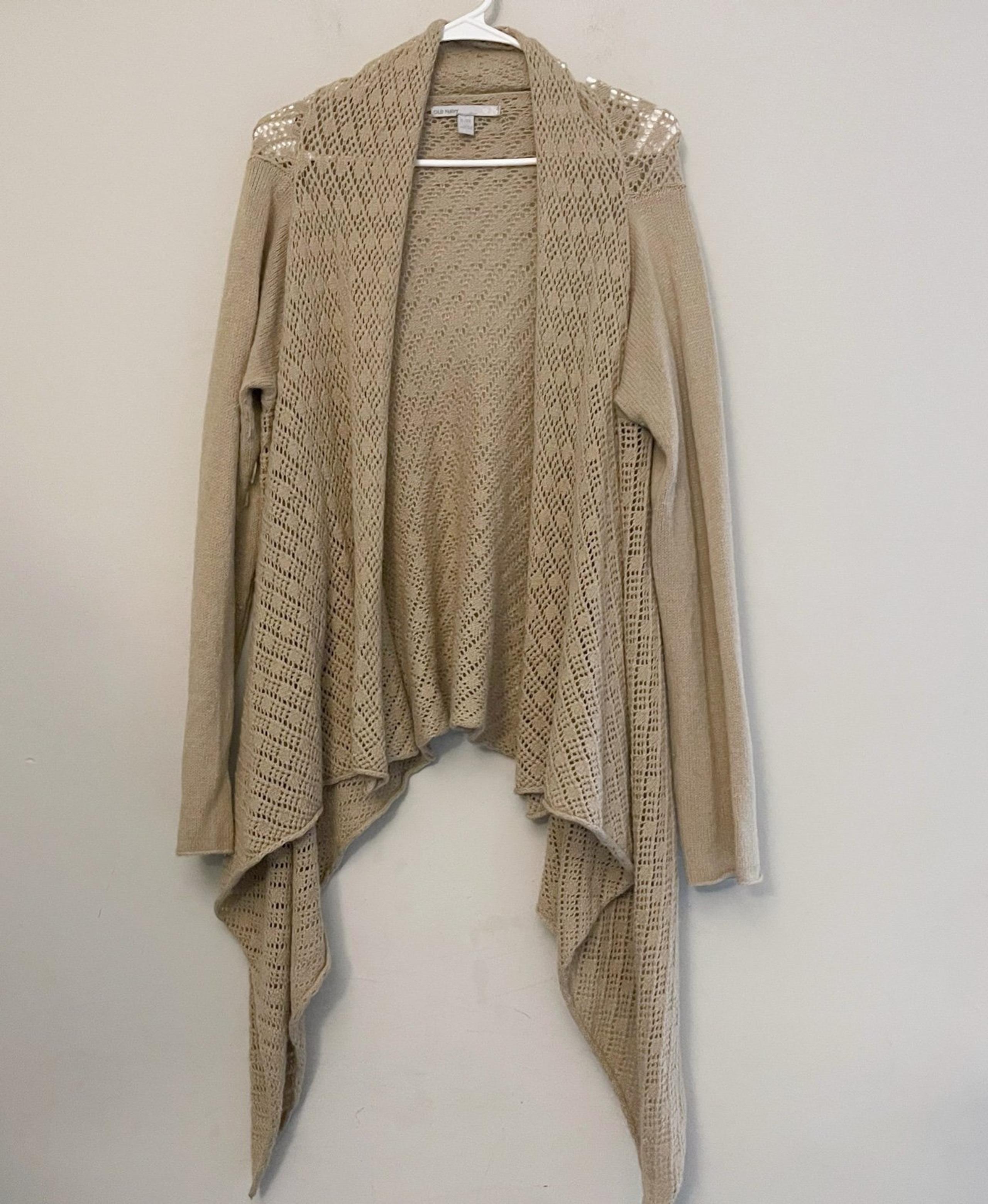 Old Navy open knit cardigan wool rabbit cardigan sweater chic classic casual
