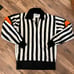 Mens vintage Bruce hood ice hockey striped referee sweater jersey sz L white