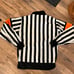 Mens vintage Bruce hood ice hockey striped referee sweater jersey sz L white