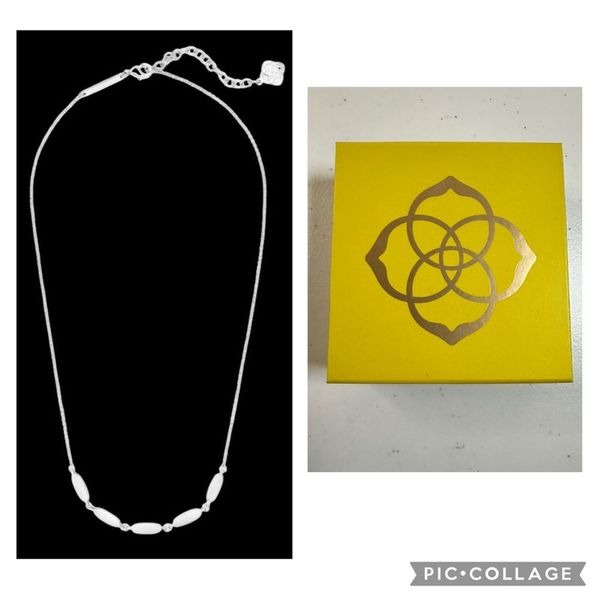 EUC Kendra Scott Fern Short Strand Silver 16” Necklace Minimalistic Style