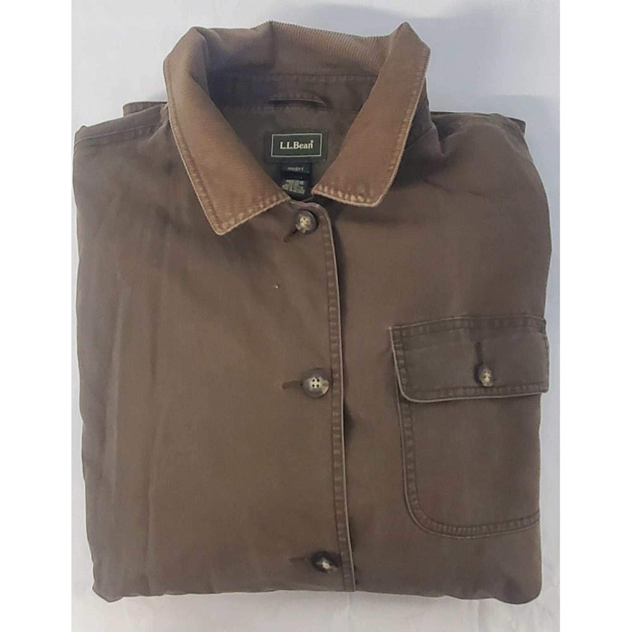 Vintage LL Bean Womens XL Corduroy Lined Chore Coat Barn Field Jacket Brown
